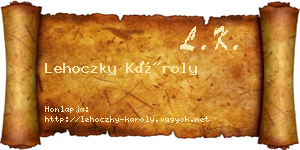 Lehoczky Károly névjegykártya