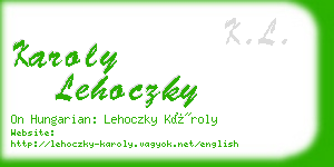 karoly lehoczky business card